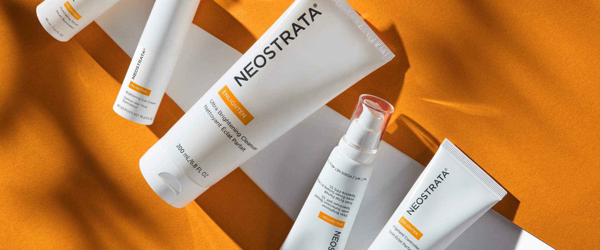 Bild på Enlighten serien från NEOSTRATA med produkter för pigmenteringar.
