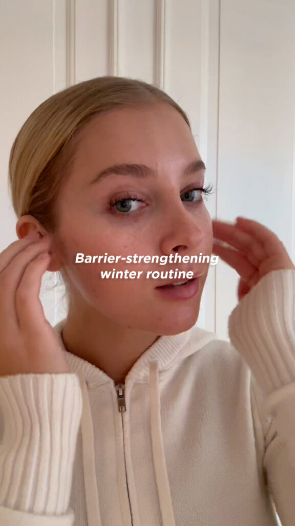 Videon kansikuva, jossa esitellään talvi-ihonhoitorutiini.